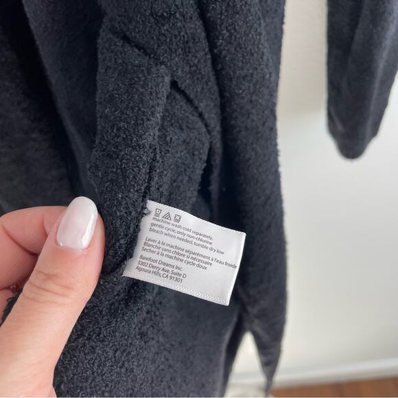 Barefoot Dreams Womens Black & Tan Two Toned Cozychic Lite Calypso Wrap Cardigan - Picture 6 of 7